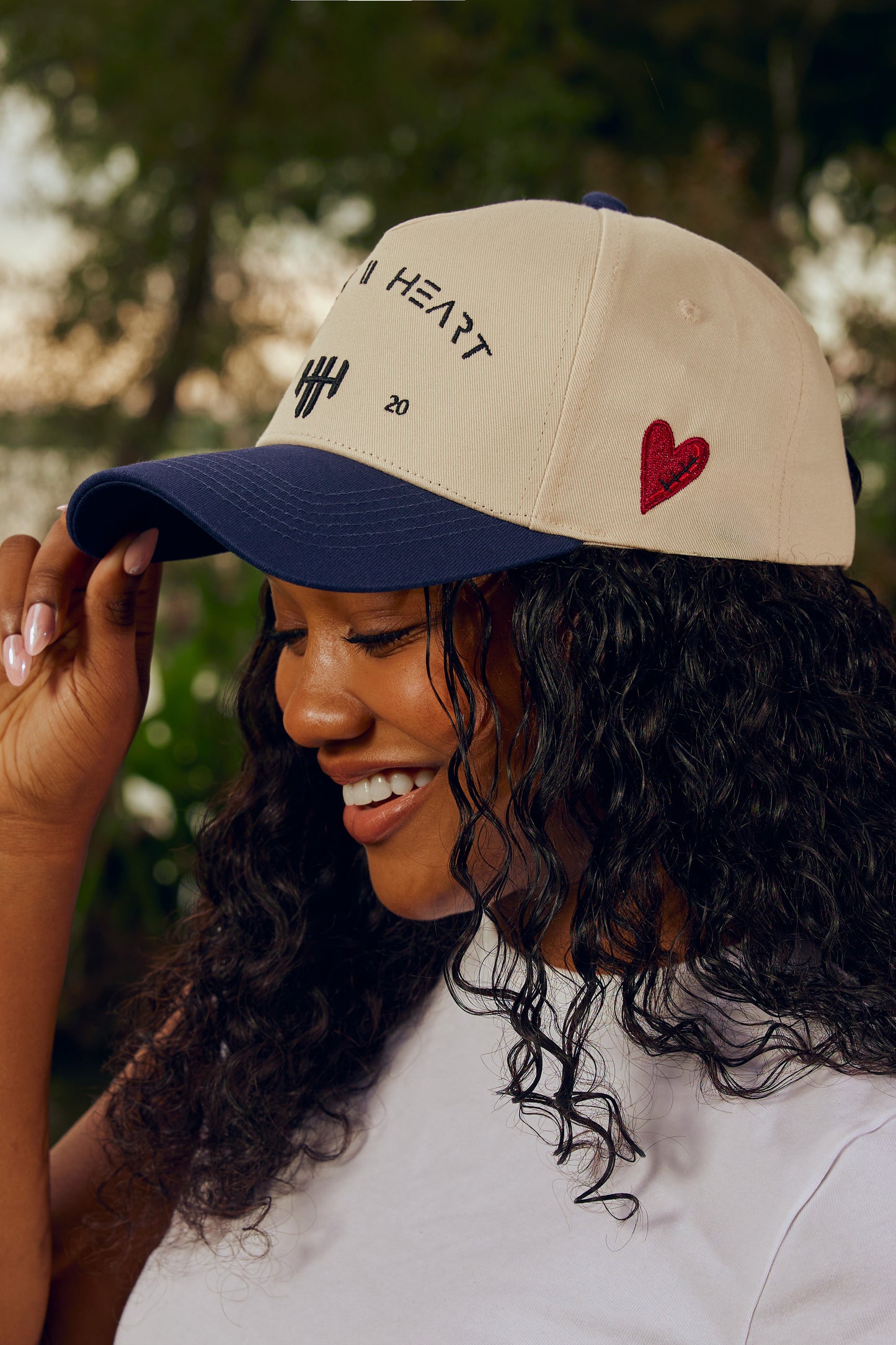 "HEART ll HEART” Classic Snapback - Navy & Cream