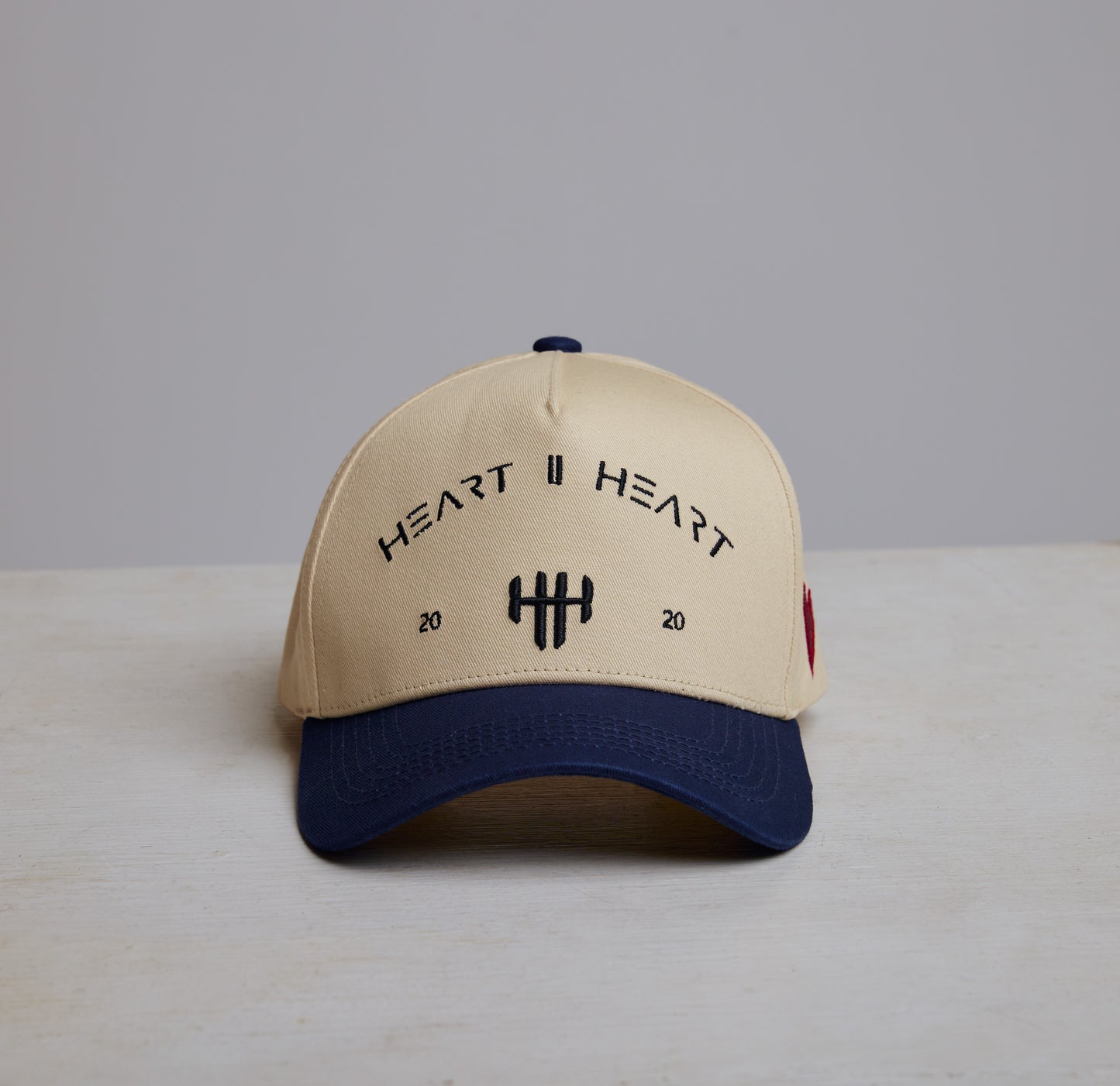 "HEART ll HEART” Classic Snapback - Navy & Cream