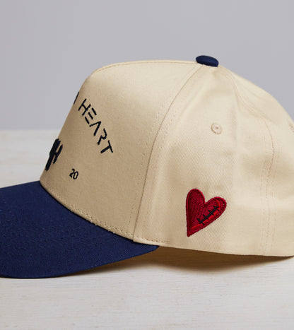 "HEART ll HEART” Classic Snapback - Navy & Cream
