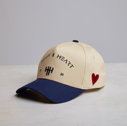 "HEART ll HEART” Classic Snapback - Navy & Cream